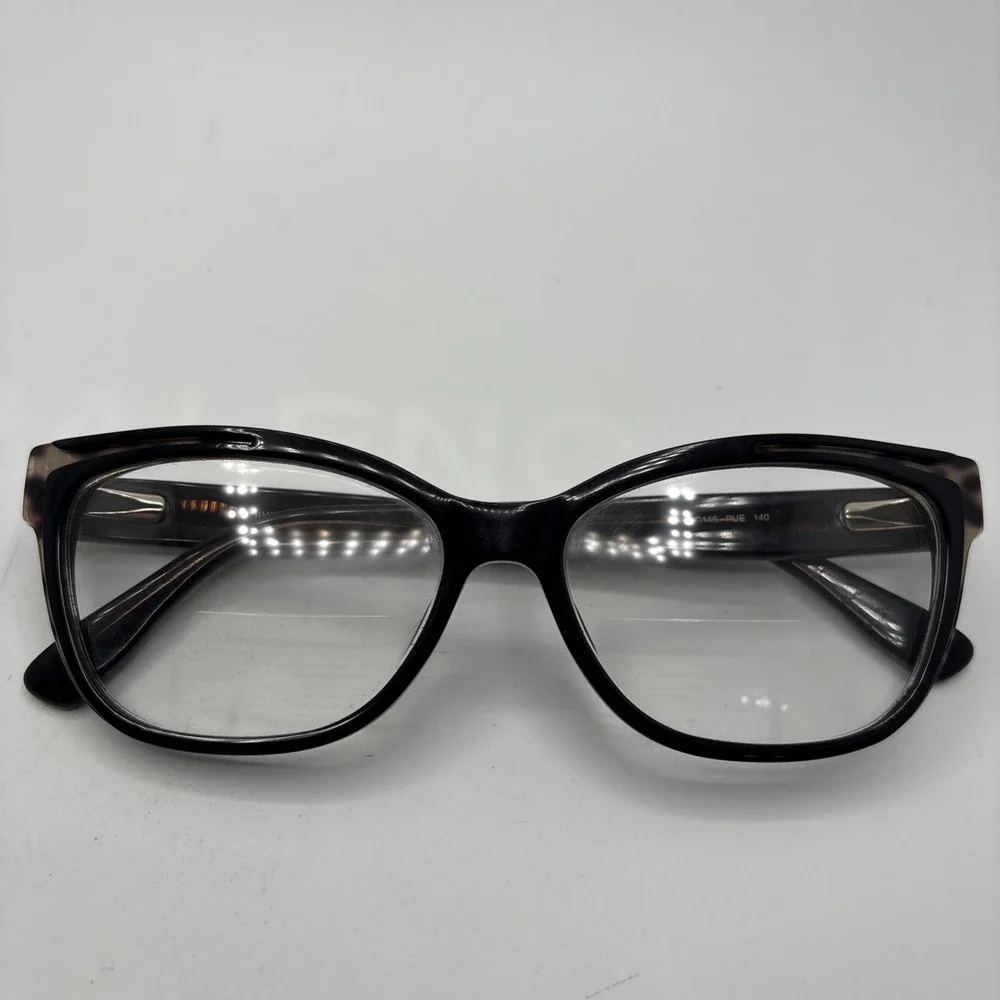 JIMMY CHOO JC146 PUE 53-15-140 EYEGLASSES BLACK/LEOPARD FULL RIM FRAME W/CASE